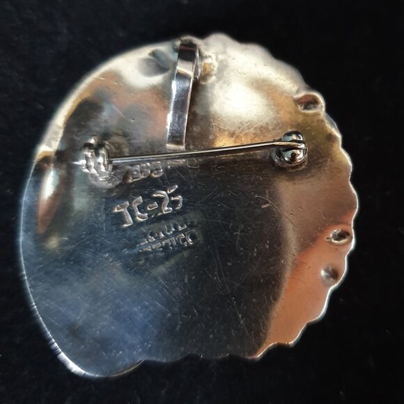 Vintage TC-25 Taxco Mexico Sterling Genuine Turquoise Statement Pendant & Brooch - Picture 4 of 11